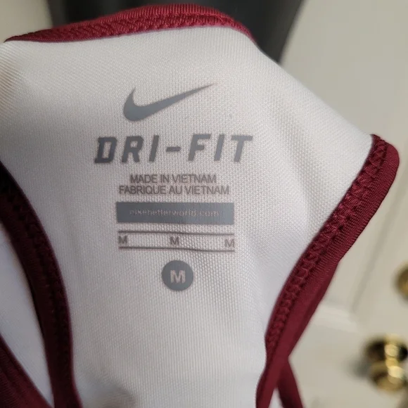 Nike Dri-fit burgundy racer back athletic tank with built-in bra - Picture 6 of 9